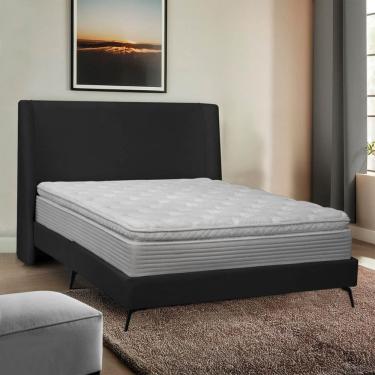 Imagem de Kit Cabeceira e Base Cama Box Orgânica Montreal 199x219cm King Size Bouclê - SOFA STORE