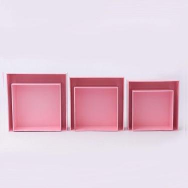 Imagem de Kit 6 Nichos Decorativos Quarto/sala 100% Mdf Rosa