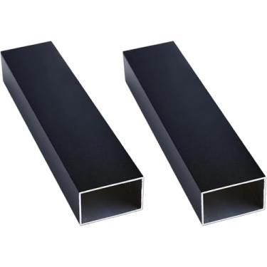 Imagem de Kwweeoo Tubo quadrado de alumínio cinza escuro 2 peças 25 mm x 50 mm x 1000 mm espessura de parede 1 mm, pacote com 2 tubos quadrados de alumínio 2,5 cm 2,5 cm cor cinza escuro 1 x 5 x 0,1 x 100 cm
