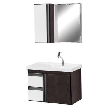 Imagem de Gabinete de Banheiro com Espelheiro Kit Cuiabá 60cm - Boatto Móveis , 