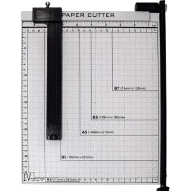 Imagem de Guilhotina Lorben Base Metálica 30cm 10 Folhas Papel A4 B5 A5 B6 B7 Corte Reto