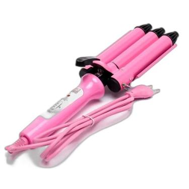 Imagem de Modeladora Cachos Tri-Onda Rosa Bivolt 25Mm Cerâmica - Higa, Bivolt