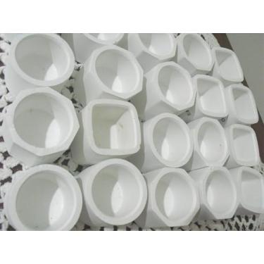 Imagem de Conjunto de Mini Vasos Decorativos em Gesso, 5x5x5 cm, 20 Peças, Branco, para Suculentas, Velas e Lembrancinhas