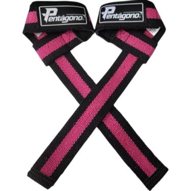 Imagem de Straps Musculação Tala Pentágono com Proteção Neoprene para Punhos, Alça 100% Algodão (Preto e Pink)