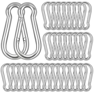 Imagem de Mosquetões Spring Snap Hook YEAZHEN M6 60 unidades de aço galvanizado