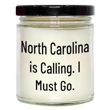 Imagem de Vela de soja de baunilha da Carolina do Norte, presente para ele da Carolina do Norte, Carolina do Norte, vela de soja de baunilha de 255 g para Dia dos Namorados, I Must Go to North Carolina
