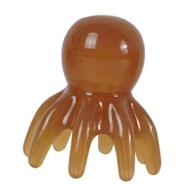 Imagem de Generic Pente de massagem na cabeça, pente para couro cabeludo, suave, porém eficaz, portátil, ergonômico, feminino, masculino, versátil, compacto, adorável, Marrom