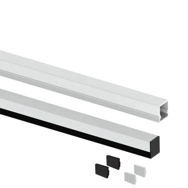 Imagem de Perfil Para Fita de Led Sobrepor Taschibra Cimo Borda Infinita Com 1 Metro Preto