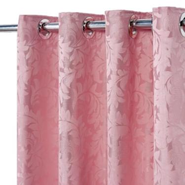 Imagem de Cortina Jacquardl Sala Quarto 4,00x2,70m Semi Blackout Luxo Moderno (Rosa, 2,70X1,60m)