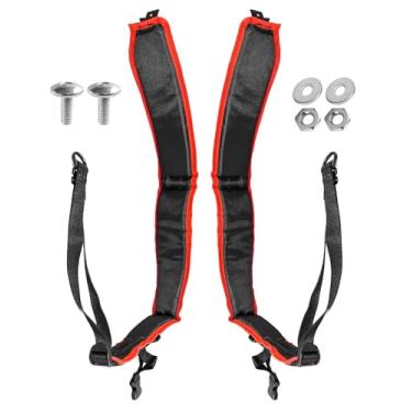 Imagem de 2 peças de alças de arnês de ombro adequadas para sopradores de lâmina Stihl BR800 BR800X substituem 4283 710 9001 4283 710 9002, alça de arnês para mochila esquerda e direita com parafuso de fixação