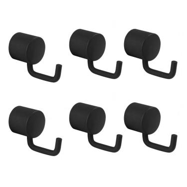 Imagem de Kit com Seis Cabides Serenity de Parede - Sr11060 Ducon Metais Black