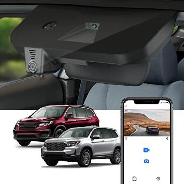 Imagem de Fitcamx Câmera de painel 4K para Honda Pilot 2016-2022 e Honda Passport Touring EX LX Elite Sport EXL (DZ-9188), visual OEM, vídeo UHD 2160P, WiFi e aplicativo, gravação em loop, sensor G, plugue e