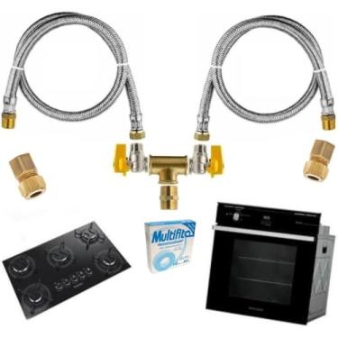 Imagem de Kit Duplo Para Instalação Gás Encanado Forno Cooktop Tamanho: 1,20 Metro