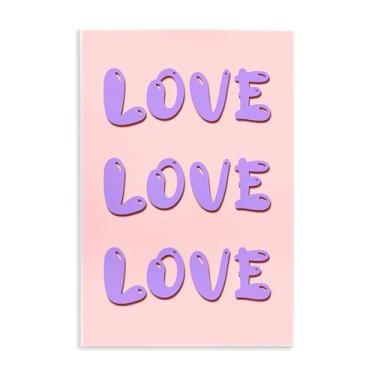 Imagem de Stupell Industries Design de arte de parede Love Bubble Lettering por Pooja Dave, 48 x 33