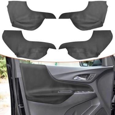 Imagem de RUIANTE Capa para painel de porta de couro macio Chevrolet Equinox 2018-2023, substituição do acabamento do apoio de braço da porta interna (preto)