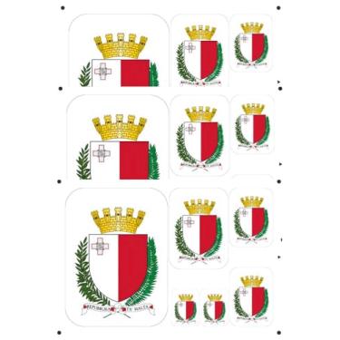 Imagem de Ykonuyis Adesivo de brasão de armas maltês com emblema nacional de Malta (Malta verde)