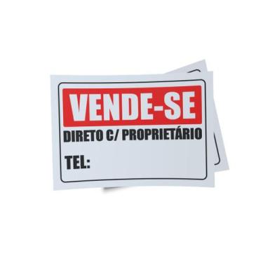 Imagem de Kit 3 Placas sinalização 15x21cm EM PVC PL(555) - Tema: Vende-se - Sem