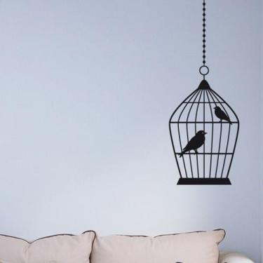 Imagem de Adesivo de Parede - Gaiola e Pássaros - 008anp - Allodi