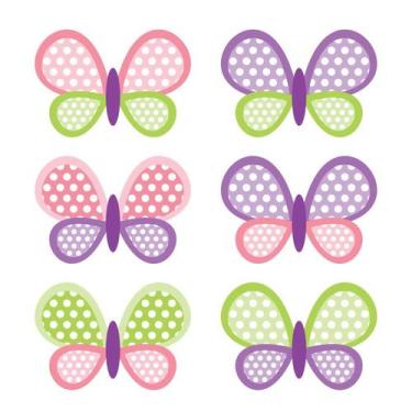 Imagem de Adesivo de Parede Infantil Borboletas Quarto Menina Bebe - 193ir - All