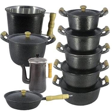 Imagem de Conjunto De Panelas frigideira Leiteira Canecao Aluminio Craqueado