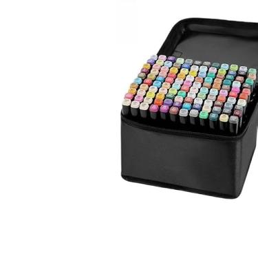 Imagem de Conjunto de canetas marcadoras de duas pontas Conjunto profissional de canetas pincel para aquarela(36 Cores)