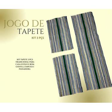 Imagem de Jogo tapete kit 3 pçs tradicional cozinha banheiro quartos corredores 