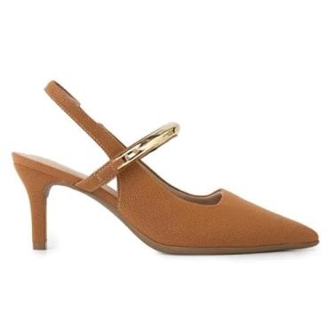 Imagem de Piccadilly Sapato Feminino Slingback, Bico Fino, Salto Médio, Caramelo (Caramelo Mascavo, BR, Adulto, Numérico, 37)