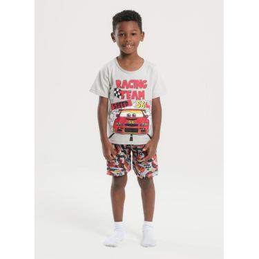 Imagem de Pijama Verão Menino Cinza Camiseta e Bermuda Carros - Molekada, 14
