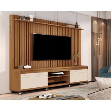 Imagem de Estante Home Para Tv até 65 Polegadas Orion 220cm Freijó com OffWhite - Rede Móveis