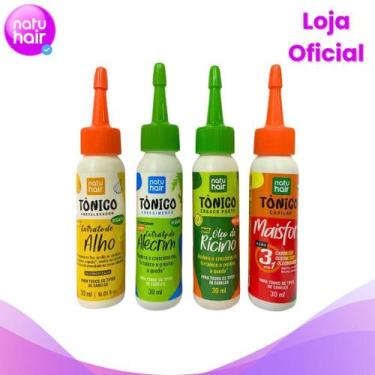 Imagem de Kit tônico capilar Natuhair 30 ml - Alho + Alecrim + Rícino + MaisFort