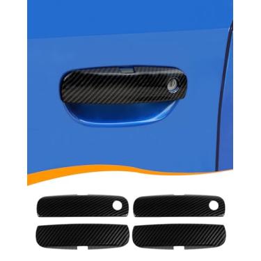 Imagem de Hoolcar 4 peças de capas de maçanetas exteriores de fibra de carbono compatíveis com Dodge Charger 2010-2024 acessórios externos protetor de maçaneta externa