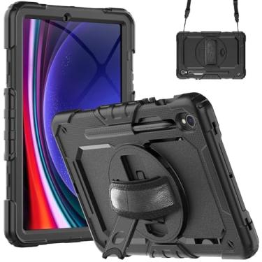 Imagem de Gylint Capa para Samsung Galaxy Tab S10 Lite / S10 FE / S9 FE 5G 27.7 cm, com protetor de tela, alça de mão, alça de ombro, suporte giratório de 360° para Samsung Galaxy S10 Lite preto