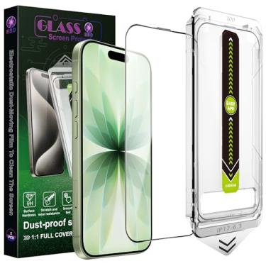 Imagem de SY SHANGYAN Pacote com 2 protetores de tela transparente Ultra HD para iPhone 16 Pro (6,1 polegadas), vidro temperado 9H, cobertura total, anti-impressões digitais, remoção automática de poeira, sem