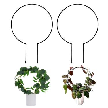 Imagem de Levery Pacote Com 2 Treliças De Jardim Para Plantas Trepadeiras, Suporte De Planta De Metal De Ferro À Prova De Ferrugem De 13 Polegadas Com Revestimento Preto À Prova De Ferrugem Para Trepadeiras E