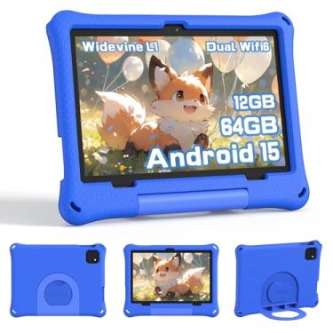 Imagem de CALLSKY-NOTE Tablet infantil, tablet Android 15 atualizado para crianças Octa-Core de 10 polegadas, 12 GB + 64 GB + 2 TB de armazenamento expansível, capa EVA, controle parental, aplicativos infantis