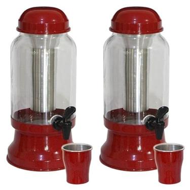 Imagem de 2 Suqueira Barrica Vidro 3,2 Lt com Porta Gelo(Vermelho Pig)