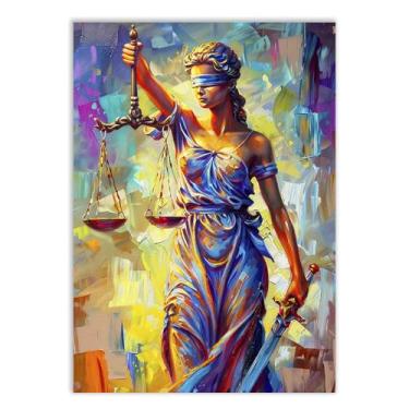 Imagem de Placa Decorativa Themis Deusa Da Justiça Ilustração Colorida Decoração Poster Quarto Sala
