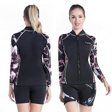 Imagem de LayaTone Fatos de mergulho adultos 3 mm neoprene tops de mergulho mulheres homens