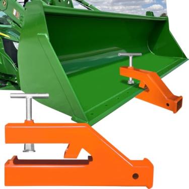 Imagem de Vijay Braçadeira no reboque engate 5.1 cm bola suporte receptor adaptador balde reboque engate competitivo com empilhadeira caçamba trator Deere Bobcat (Laranja)