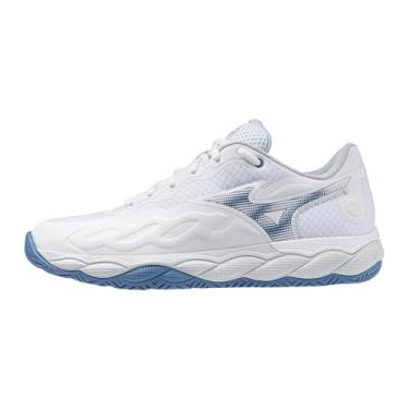 Imagem de Mizuno Tênis feminino Wave Enforce Court Ac, Branco/azul parisiense, 41