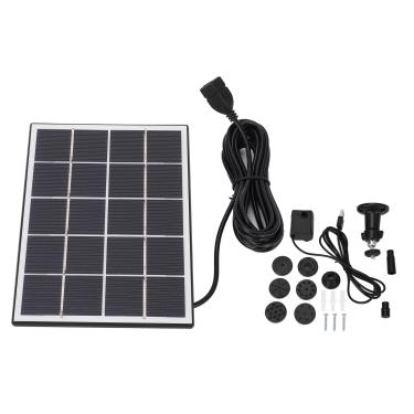Imagem de Kit de bomba de água do painel solar 4W 5V Fácil de montar bomba de água da fonte solar para jardim ao ar livre e quintal paisagismo monocristalino de silício ABS material