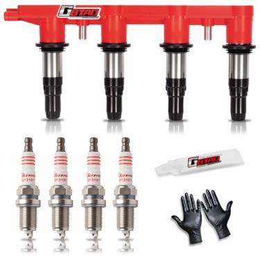 Imagem de GBTAD Pacote de bobina de ignição atualizada e vela de ignição compatível com Chevy Cruze 1.8L 2011-2015, 2016 Cruze Limited 1.8L, 2012-2018 Chevy Sonic 1.8L, 2009-2011 Aveo 5 Aveo5 1.6L, 2009 2010