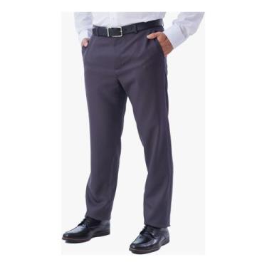 Imagem de Calça Social Amil Alfaiataria Plaza Em Poliester Liso 1813, Chumbo, 56