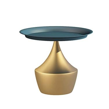 Imagem de Mesa de centro de design simples, mesa de centro criativa redonda para sofá, mesa de cabeceira pequena, prateleira lateral de chá, quarto, sala de estar, mesa lateral de canto, mesa lateral de café