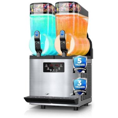 Imagem de Máquina de Frozen Commercial Slushy 24L, Aço Inoxidável, 15L x 2, para Margaritas e Smoothies, 25 Minutos para Servir,FOHERE
