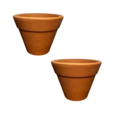 Imagem de Kit 2 Vasos Barro Terracota Cônico 12cm P/ Plantas Suculentas - NWBR