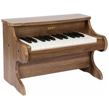Imagem de Piano de Madeira Infantil com 25 Teclas para Meninos e Meninas, ZIPPY, Marrom
