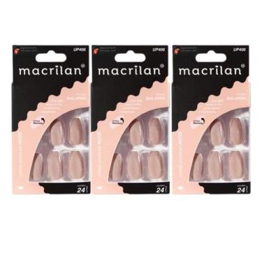 Imagem de Kit 3 Unhas Postiças Bailarina Nude UP406 - Macrilan