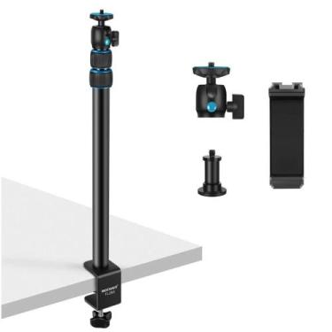 Imagem de Suporte Apoio De Mesa 102cm Com Articulação Para Camera Celular Luz Ne