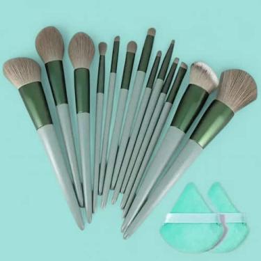 Imagem de Kit Com 13 Pincéis Maquiagem Macios Pó Sombra Base Contorno - Beauty M